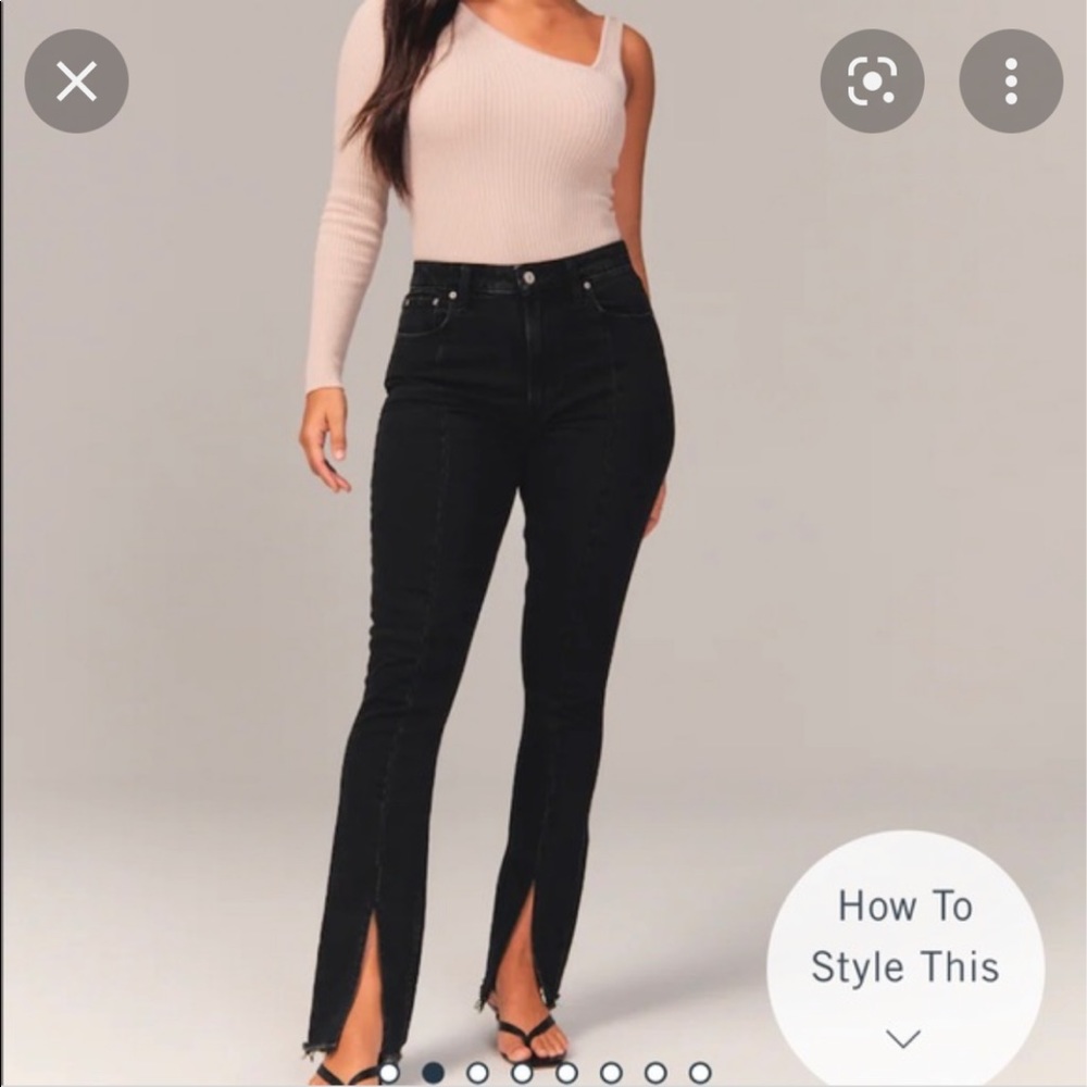 NWT Abercrombie Split Hem Black Skinny Jeans